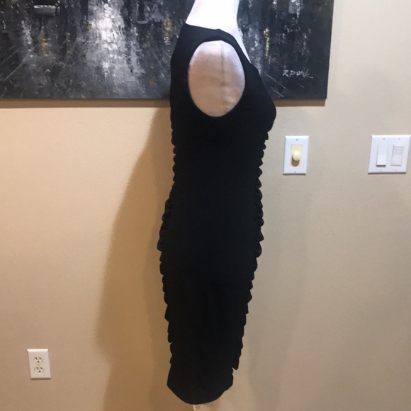 Calvin Klein Black Draped Pleats Front and Back Sheath Dress - No Size Tag - Picture 10 of 14